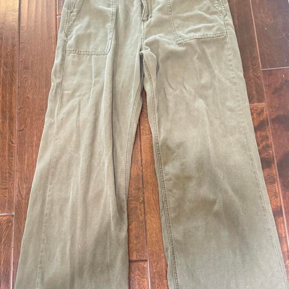 Kensie Women's Olive Green utility wide leg pants size 14/32